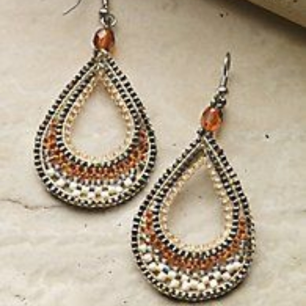 TASHA BROWN MULTI BEADED PIERCED EARRINGS W/ POUCH - Picture 5 of 5